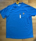 Lot Of 2 Men   s Carhartt Force Relaxed Fit Midweight Pocket T-shirts Blue- Size L