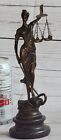 Striking Bronze Lady Justice Statue Symbolizing Blind Justice And Law