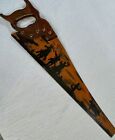 Vintage Saw Art Hand Painted Cowboy Horse Cactus Desert Western
