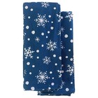 Midnight Blue   White Christmas Snowflake Kitchen Towel Set 2 Cotton Dish Towels