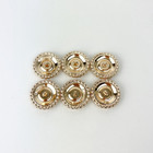 Stamped Lot Of 6 Designer Black And Gold Button