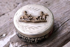 Vintage Copenhagen German Silver Snuff Can Lid Cowboy Roping Rodeo   Empty Can
