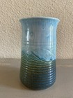 Vtg Dryden Pottery Tumbler Vase Cup Original Blue To Green 5    Signed 1982