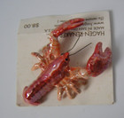 Vintage Miniature 2  Hagen Renaker Lobster Figure On Card    03354
