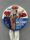 1946 St Saint Paul Winter Victory Carnival Military Vintge Pin Minnesota Pinback