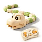 2 Player Rc Snake Battle Game Green   Beige 16 Magnetic Blocks Remote Control