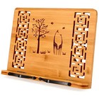 Foldable Bamboo Book Stand Adjustable Height Cookbook Holder Portable