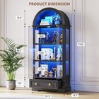 72  Tall Arched Display Cabinet With Glass Doors   Led Lights For Collectibles