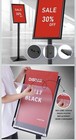 Adjustable 8 5x11 Pedestal Sign Holder Stand - Sturdy Black Display With Heavy