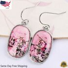 Women 925 Silver Turquoise Zircon Dangle Drop Earrings Wedding Jewelry Gifts