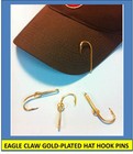  set Of 2  Eagle Claw Original Gold-plated Fish Hook Hat Pin money Clip - New 