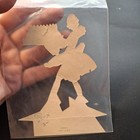 Gibson Die Cut Art Deco Girl Carrying Birthday Cake Antique