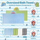 6 Pcs Toddler Towels Set For Boy Girl 0-5 Year  2 Pcs Thick Hooded Baby Bath    