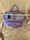 Vintage Fishing Creel Weave Trout Basket Leather W tackle Bag And Strap