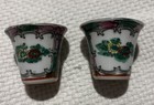 2 K n f  Macau Porcelain Vintage Miniature Porcelain Cups Hand-painted