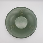 Vintage Green Ceramic Art Deco Decorative Bowl W  Design Marked Usa