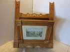 Antique Eastlake Wall Pocket Carved Oak Wood W  Hunters Photo 22 50  Tall