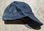 Vintage 1940s 50s Denim Work Cap Engineer Railroad Hat Indigo Workwear Usa