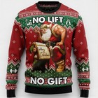 No Lift No Gift Smoking Santa Funny Ugly Christmas Sweater Unisex S-5xl