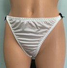 New Glossy Butter  Satin Xl Bikini Panties Hi Thigh Panty 2 Satin Bows