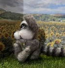 Mini Needle Felted Raccoon