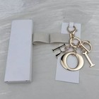 2026 Vip Gift Yellow Holiday Ribbon Key Ring Crystal Key Chain Bag Charm Gift