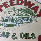 Vintage Speedway Gasoline Sign - Porcelain The Better Gas Advertising Sign