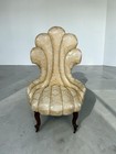 Antique 19th Century Tufted Oyster Shell Back Parlor Chair J   J w  Meeks