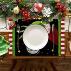Yarcooly Christmas Placemats 4 Pcs 12  18 Inch Xmas Large  Red  Green