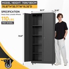 Rolling Metal Garage Cabinet 71 Inch Lockable Storage With Adjustable Shelves