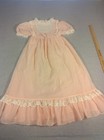 Vtg 70s Cinderella Pink Dotted Swiss Prairie Dress Girls Size 6 Lace Made In Usa