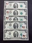     Two Dollar Green Seal 1976  2 Bill Unc  Cu Rare     Consecutive First Day Note    
