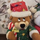 2 Trendmasters Christmas Bear Plush 12 Inch 1995 Stuffed Animal Toy