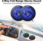Herdio 4 Inch 80w Marine Speakers - 2 Way With Led Lights Low Profile Slim Style