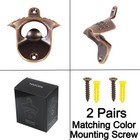 2 Pcs Vintage Copper Bottle Cap Opener Wall Mount  Retro Beer Bottle Opener
