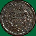 1851 Braided Hair Large Cent Uncirculated Unc Coin  Scratch  50558