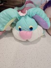2 Vtg 80s Nylon Bunny Rabbit Easter Basket Parachute Pastel Puffalump