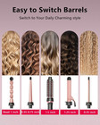 5 In 1 Curling Wand Set  Hair Styling Tools With Thermal Brush   4 Ceramic Curli