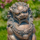 16  Tall Set Of 2 Small Fu Dog Sentry Statues In Antique Bronze  xiao   Yan 