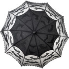 Kreepsville 666 Black Bat Lace Mesh Spiderweb Sun Shade Parasol Folds Gothic Nwt