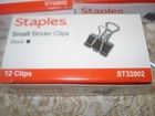 Staples Binder Clips Small Black Lot 66 Pieces -  32002