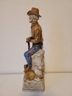Lionstone Whiskey Ceramic Decanter 1969 Vintage 14  The Woodhawk Empty