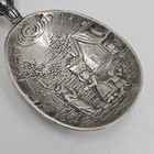 Antique Scenic 800 Silver Serving Spoon Repousse Movable Windmill 7 5  German 