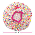 Reusable Waterproof Shower Cap Oversized For All Hair Types  Peva Lined  Dots