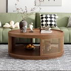 Round Coffee Table Center Cocktail Table Side Table End Table For Living Room Us