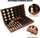 15  Wooden Folding Chess   Checkers Set With 2 Extra Queens  3  King