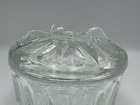 Vintage Clear Glass Powder Jar With Lid Vanity Makeup Container Ribbed