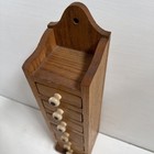 Vintage Farmhouse Wooden Oak Spice Apothecary  Drawers Cabinet Wall Mount 