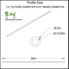 Aluminum Spacer-tubing- 1 2  Od X 5 16  Id X 36  Long--fits M8 Or 5 16  Bolts
