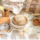 Sourdough Starter Kit With Round   Oval Banneton Bread Proofing Basket Starter